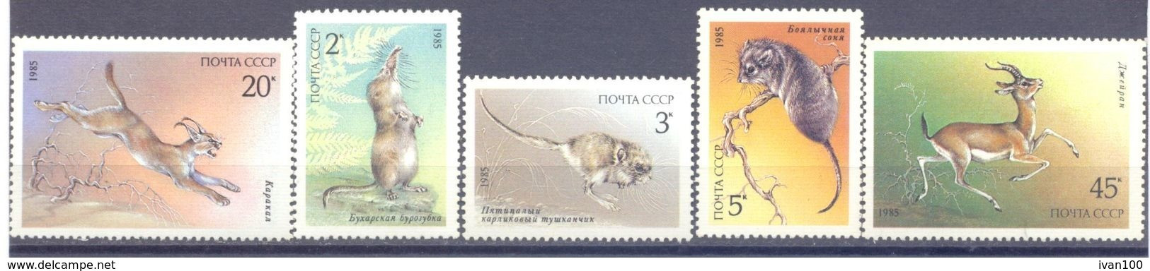 1985. USSR/Russia, Protected Animals, 5v,  Mint/** - Neufs