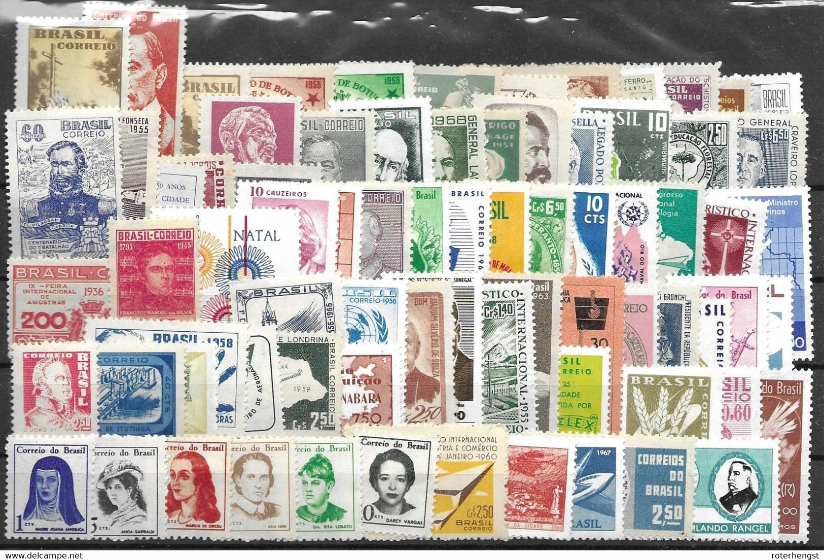 Brazil Collection All Mint Hinge Traces * Minimum 75 Different Stamps - Colecciones & Series