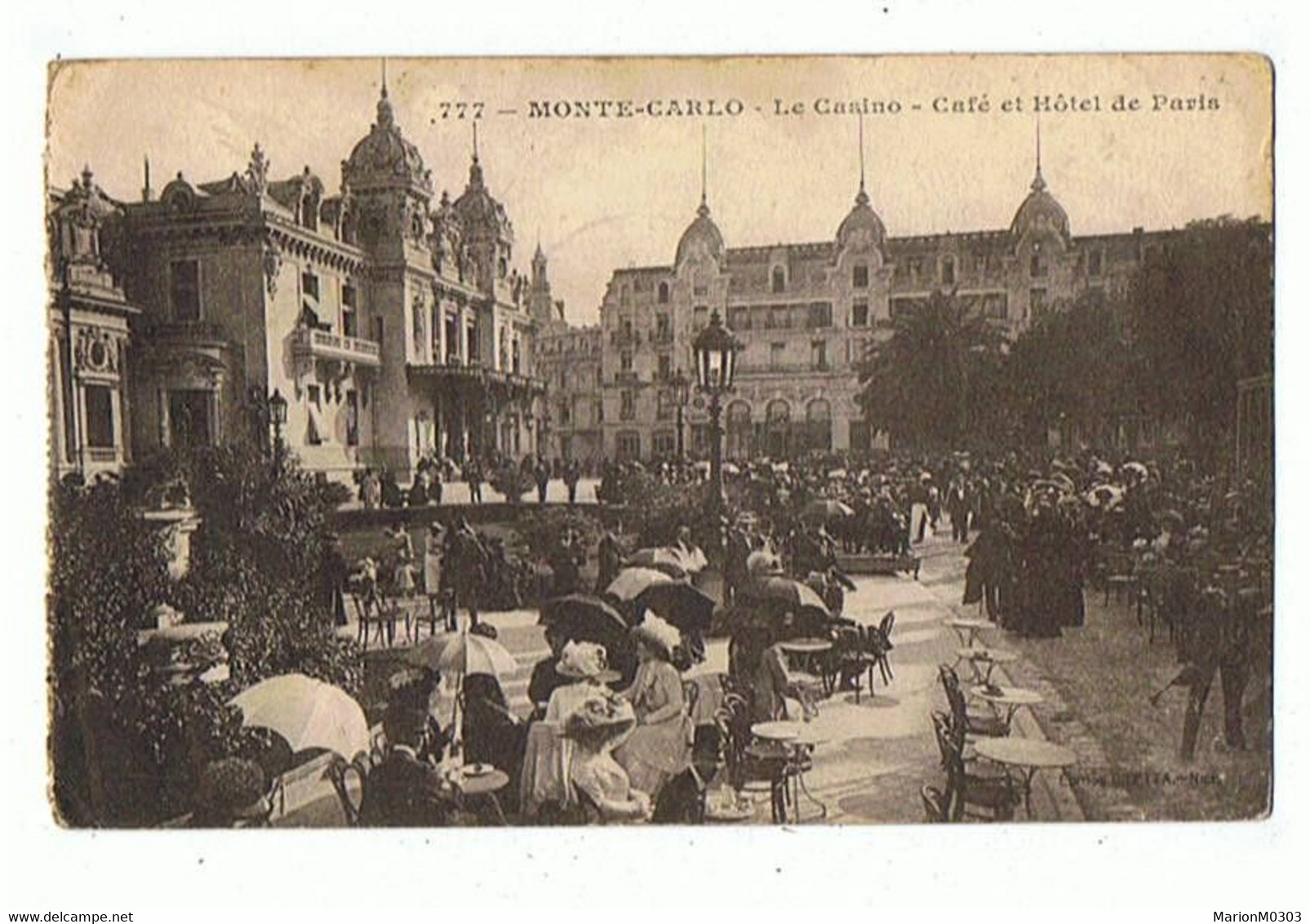 MONACO - Monte Carlo, Café De Paris, Cachet Hôpital Militaire Belge De Saint Jean Cap Ferrat - 713 - Cafés & Restaurants