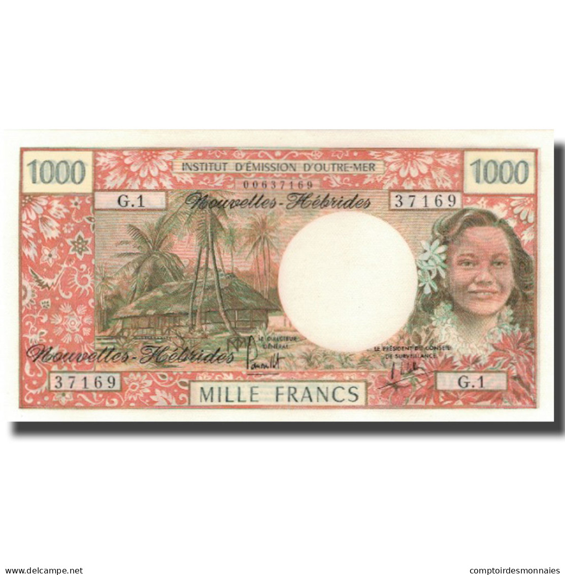 Billet, New Hebrides, 1000 Francs, KM:20b, NEUF - Papeete (Frans-Polynesië 1914-1985)