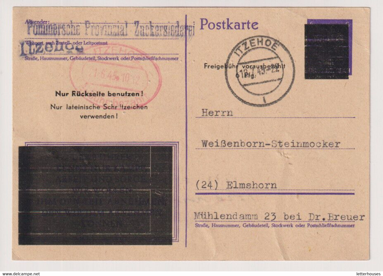 Not-GA, P E 656/08II, Itzehoe 12.4.45, Etwas Knittrig. EXTREM SELTEN - Other & Unclassified