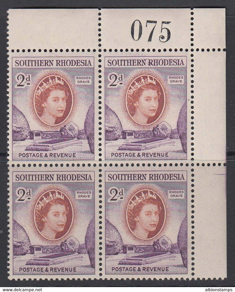 Southern Rhodesia, Scott 83 (SG 80), MNH Control Block - Southern Rhodesia (...-1964)