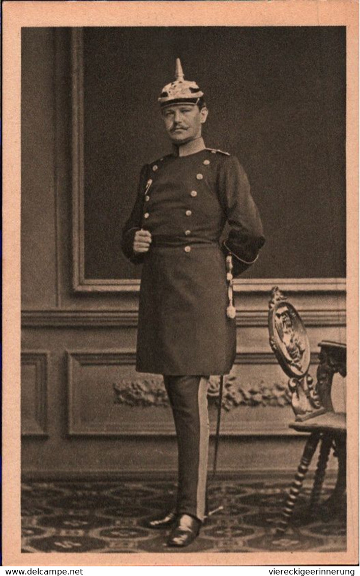 ! Ansichtskarte Unser Hindenburg Als Hauptmann Im Generalstab Stettin, 1878, Uniform, Verlag Wirth & Co. Dessau - Personnages