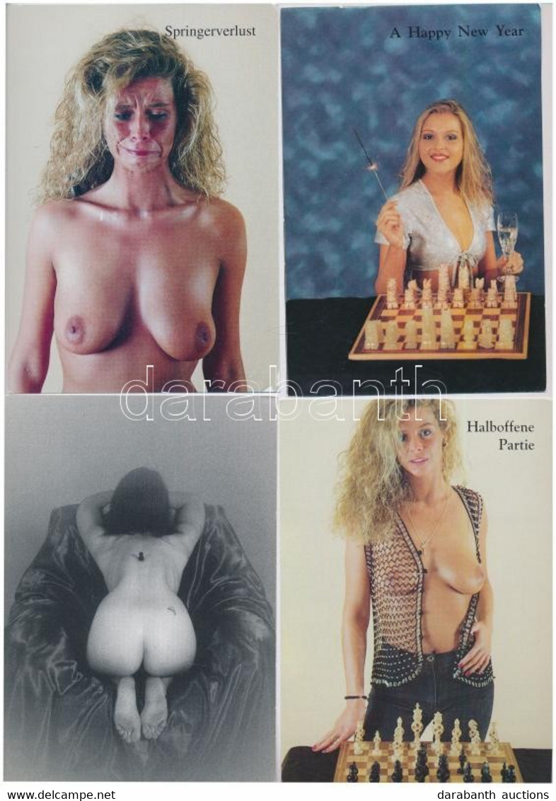 **, * 42 Db Modern Sakk Motívumú Képeslap: Erotikusak Is / 42 Modern Chess Motive Postcards: Some Erotic Too - Non Classificati