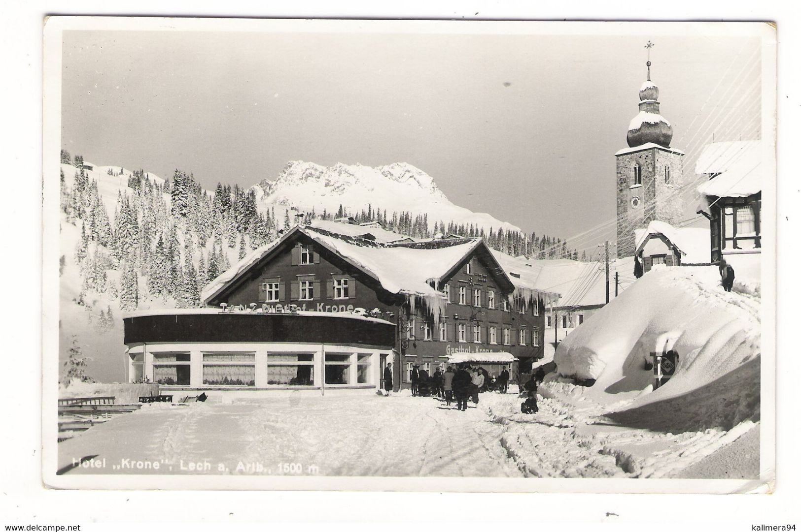 AUTRICHE  /  LECH-am-ARLBERG  ( VORARLBERG ) /  HOTEL  " KRONE " ( Skieurs, église Russe, Sous La Neige ) /  BEAU TIMBRE - Lech