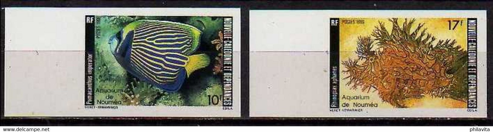 1986 New Caledonia Nouvelle-CaledonieAquarium Of Numea Fishes Imperforated MNH** MI 775/776 Sea Life Corrals - Geschnittene, Druckproben Und Abarten