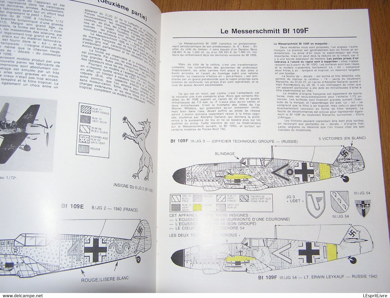 LES MORDUS DU MODELISME N° 6 La Luftwaffe Guerre 40 45 Maquette Avion Camouflage Marque Marking Aviation JG BF 109