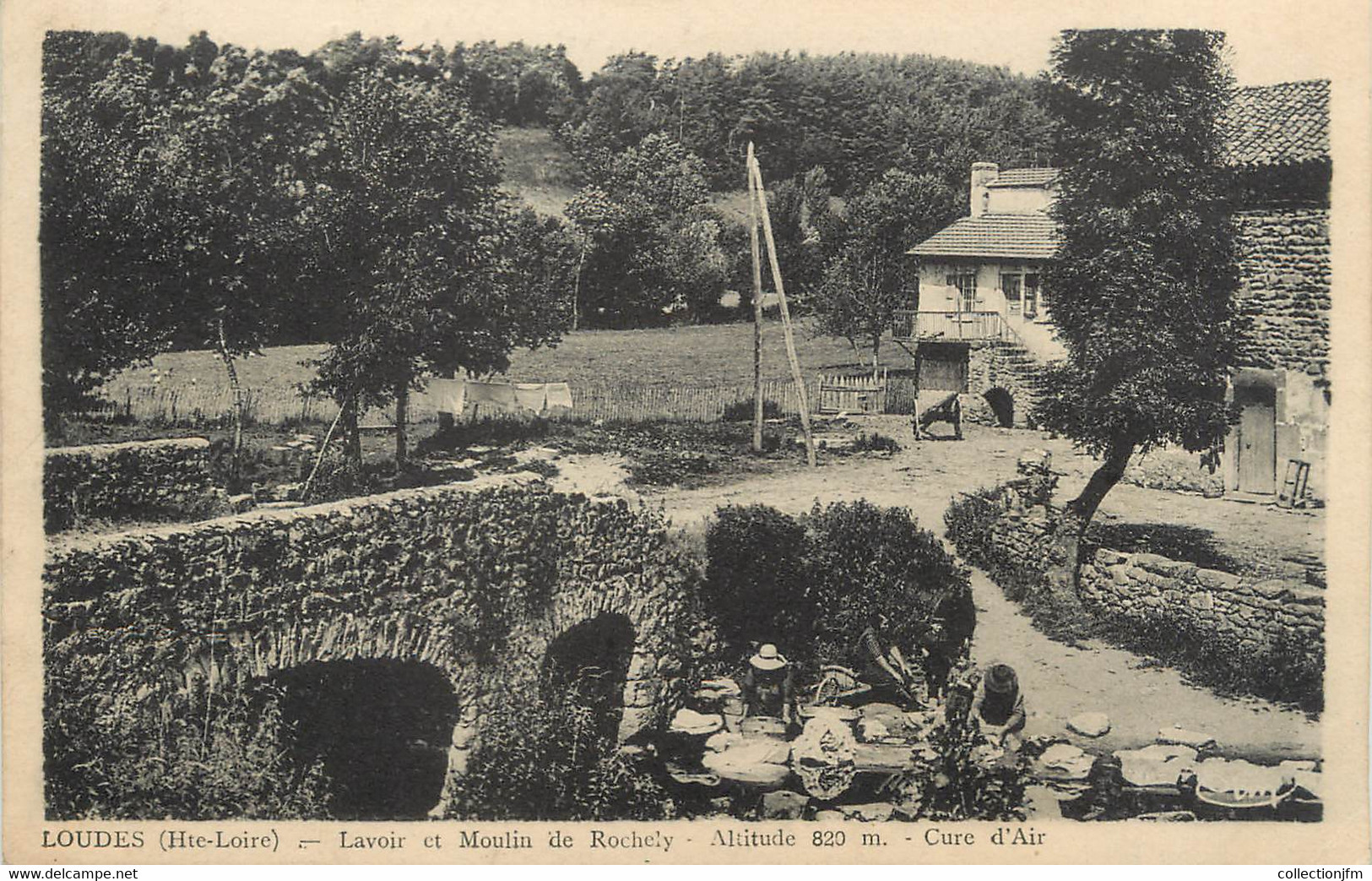 CPA FRANCE 43 "Loudès, Le Lavoir Et Le Moulin Rochely" - Loudes