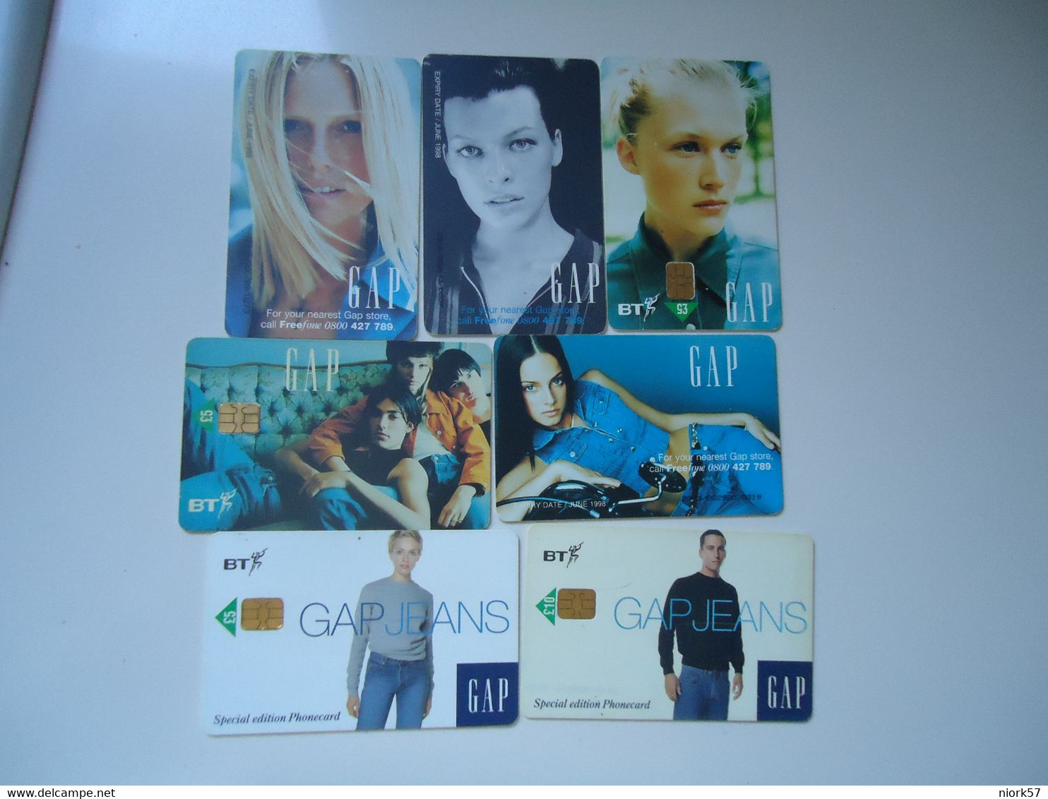 UNITED  KINGDOM  USED 7  CARDS  ADVERRSTISING   GAP - Sonstige & Ohne Zuordnung