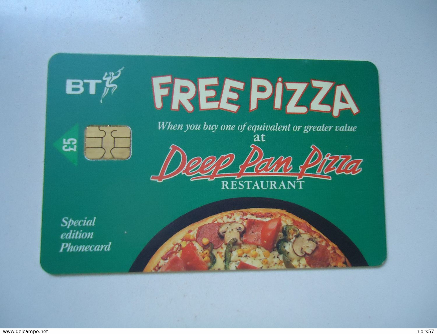 UNITED  KINGDOM  USED CARDS L5 FREE PIZZA - Otros & Sin Clasificación