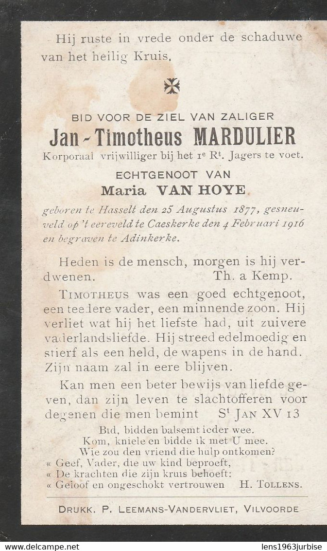 ABL, Mardulier , Hasselt 1877 - Caeskerke 1916 , - Obituary Notices