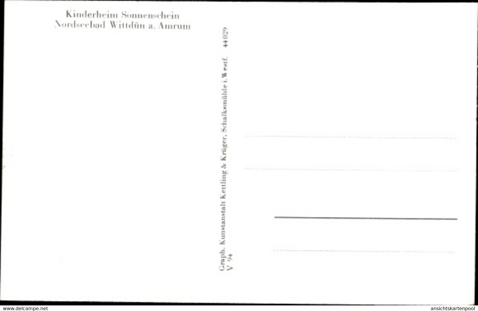 CPA Wittdün Auf Amrum Nordfriesland, Kinderheim Sonnenschein - Andere & Zonder Classificatie