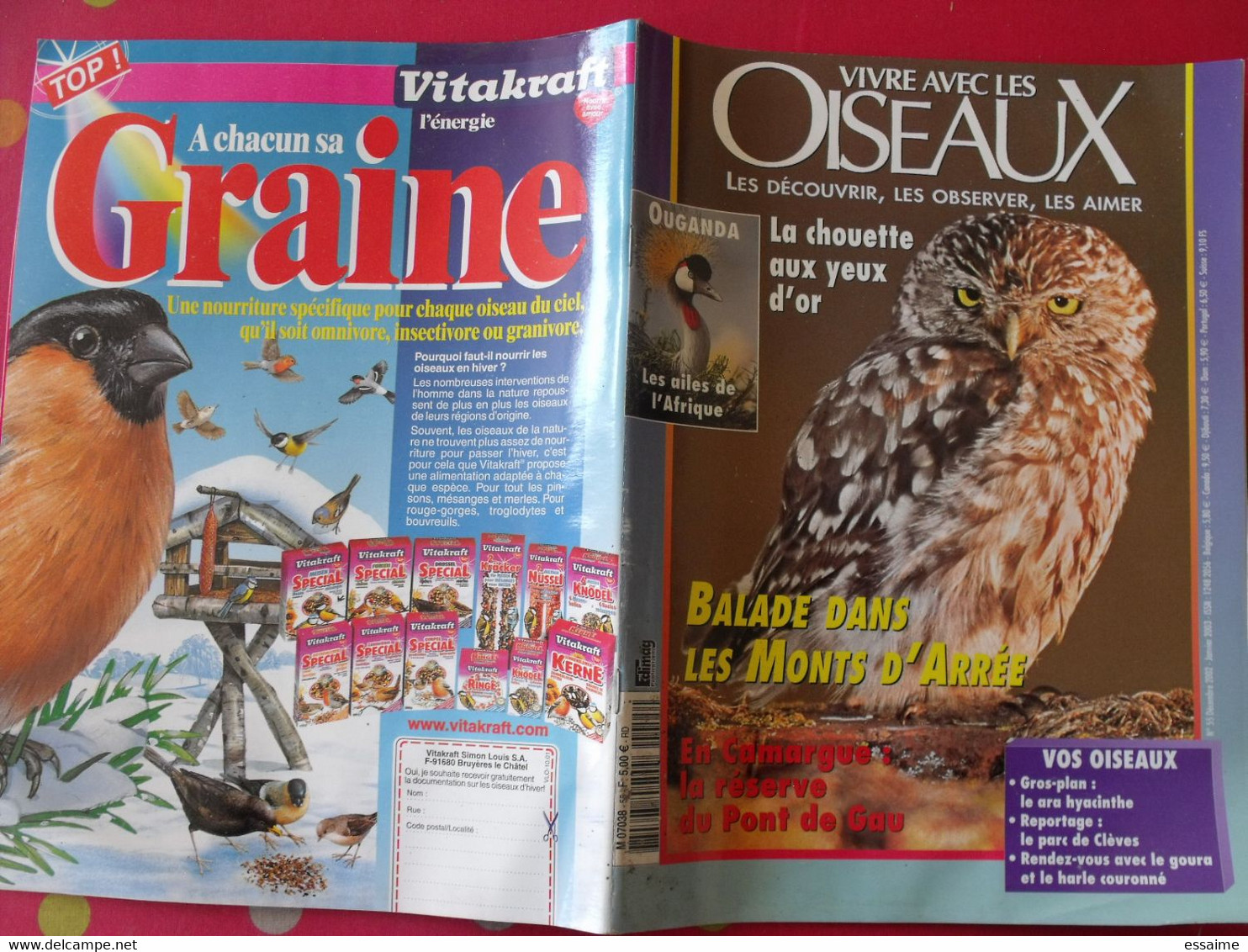 4 Revues Vivre Avec Les Oiseaux 2002 Et 2004. Fou De Bassan Inde Sein Busard Loire Chouette Martin-pêcheur Pélican - Animaux