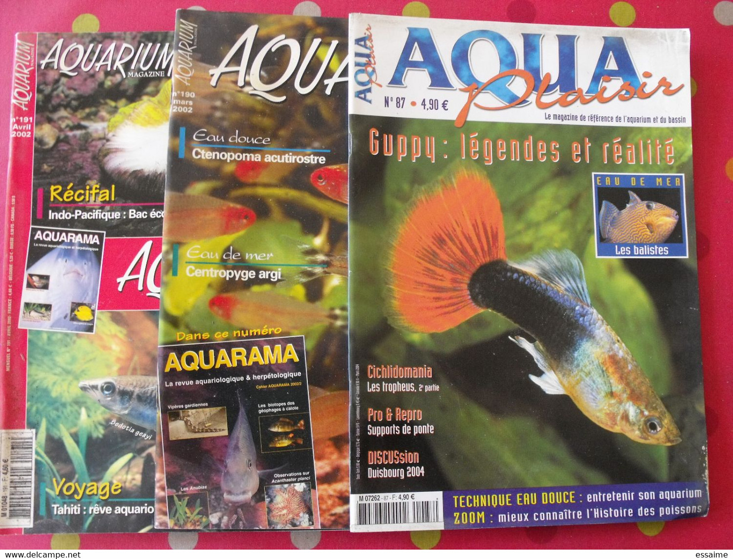 3 Revues Aquarium Magazine 2002 Et Aqua Plaisir 2004. Balistes  Ctenopoma  Centropyge Tropheus Bedotia Odonus - Animaux