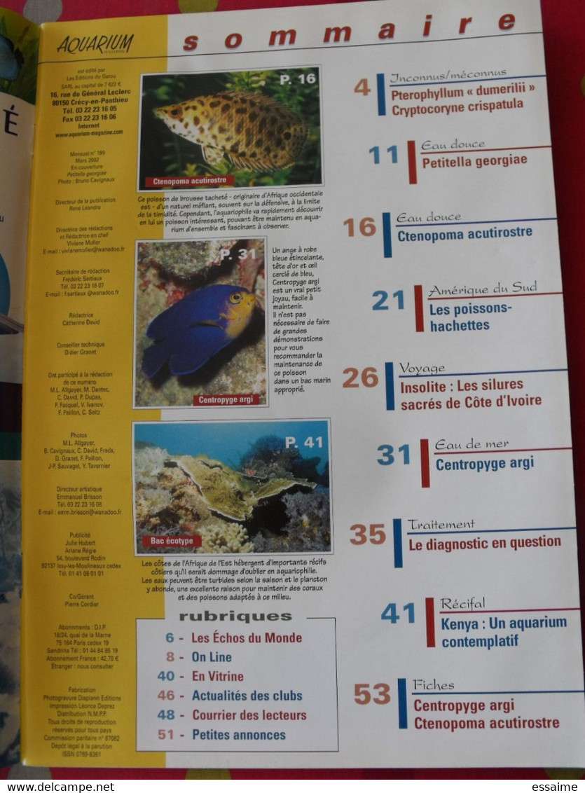 3 Revues Aquarium Magazine 2002 Et Aqua Plaisir 2004. Balistes  Ctenopoma  Centropyge Tropheus Bedotia Odonus - Animals