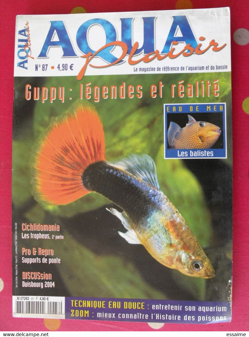 3 revues aquarium magazine 2002 et aqua plaisir 2004. balistes  ctenopoma  centropyge tropheus bedotia odonus