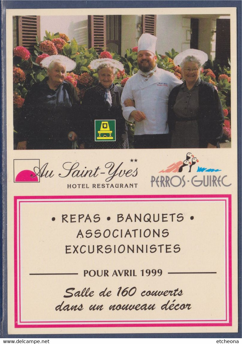 Au Saint Yves, Hôtel - Restaurant à Perros Guirec, Logis De France,salle De 160 Couverts Pour Avril 1999 - Hotels & Restaurants