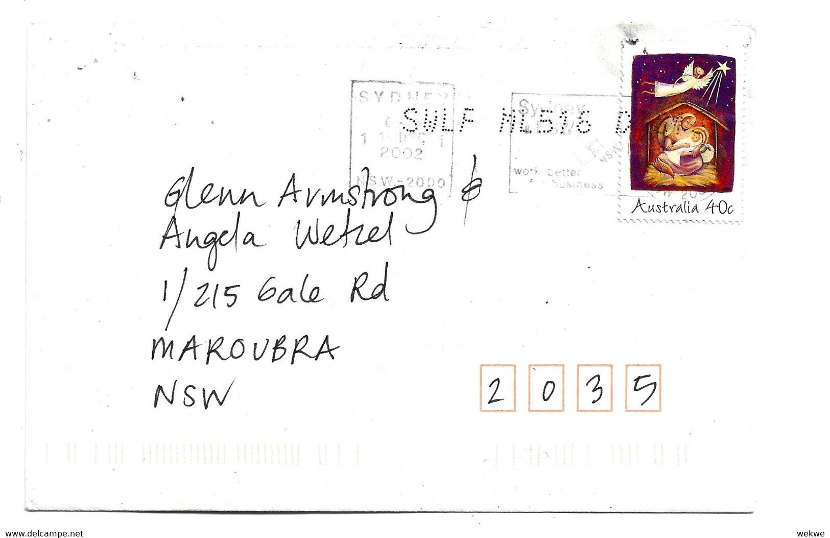 Weih017 / AUSTRALIEN - Weihnachten (Christmas) 2002 - Storia Postale