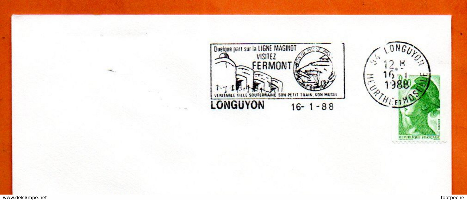 54 LONGUYON  LA LIGNE MAGINOT    1988 Lettre Entière N° WX 651 - Sellados Mecánicos (Publicitario)