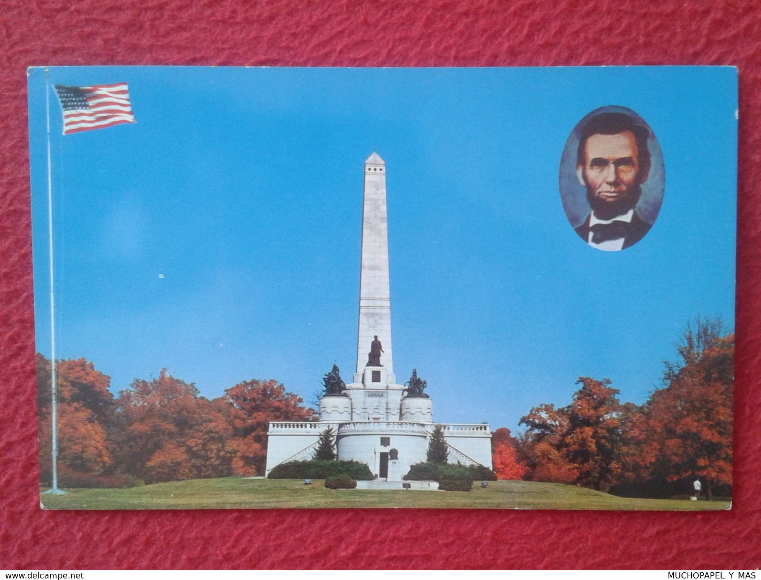 POSTAL POST CARD CARTE POSTALE ESTADOS UNIDOS USA ABRAHAM LINCOLN MONUMENTO LAND OF..SPRINGFIELD ILLINOIS..PRESIDENT.... - Springfield – Illinois