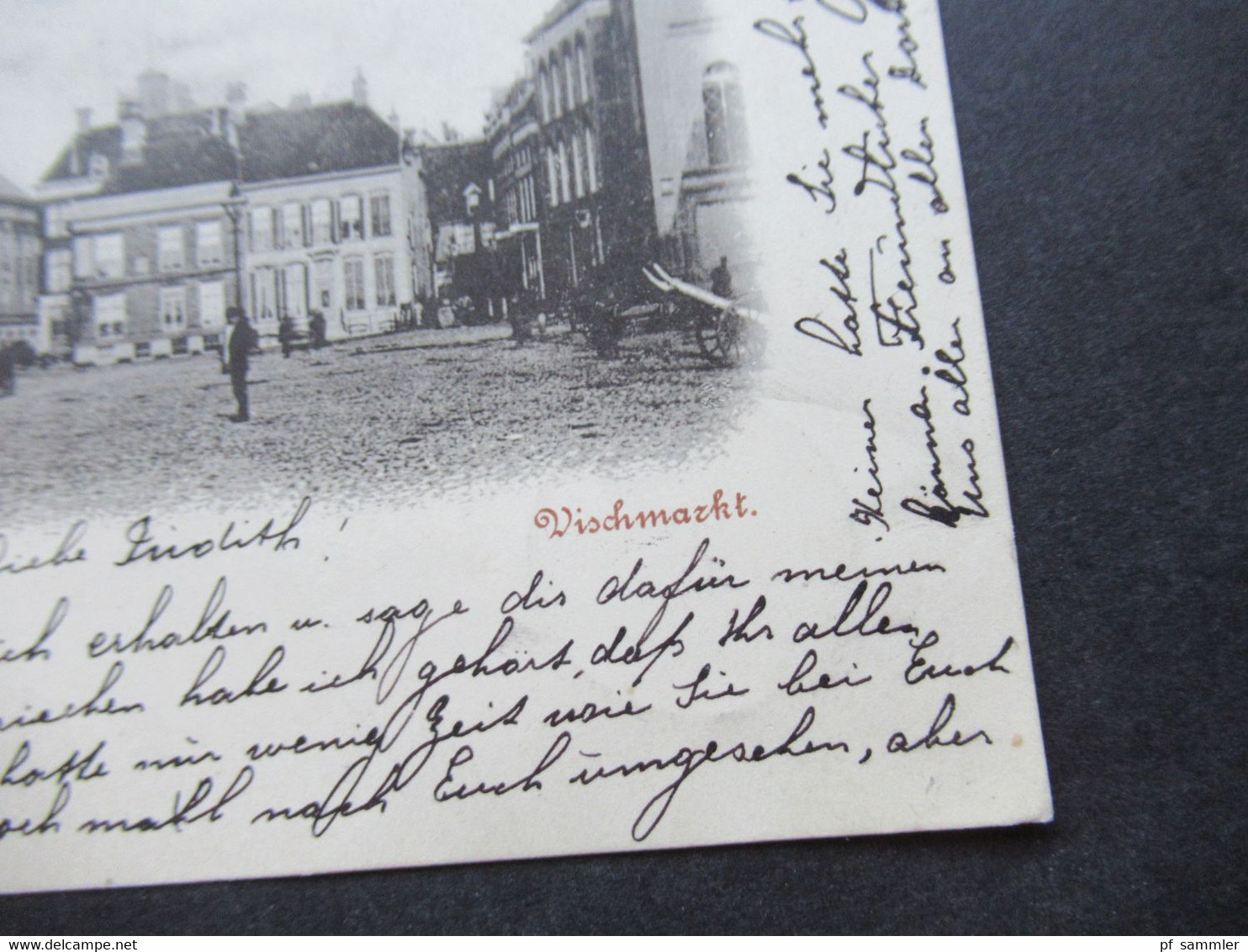 Niederlande 1899 AK Groningen Vischmarkt Stempel Oeffelt Nach Goch Gesendet Verlag J. Pomper Veendam Grenzgebiet - Groningen