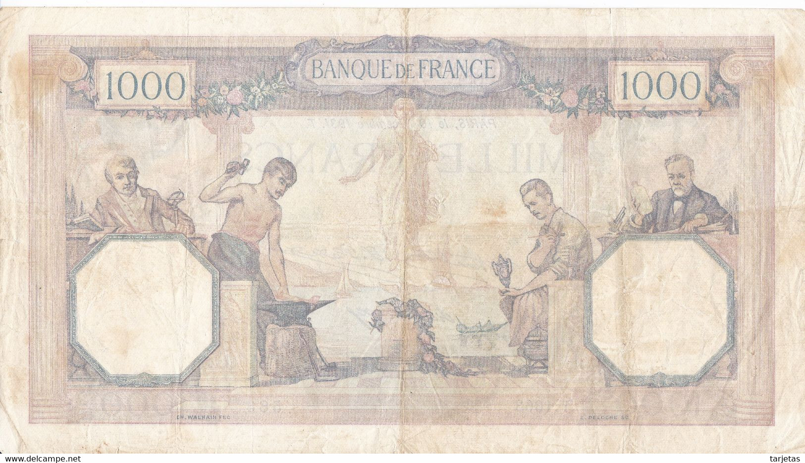 BILLETE DE FRANCIA DE 1000 FRANCS DEL 10-12-1931  (BANKNOTE) CERES E MERCURE - 1 000 F 1927-1940 ''Cérès Et Mercure''