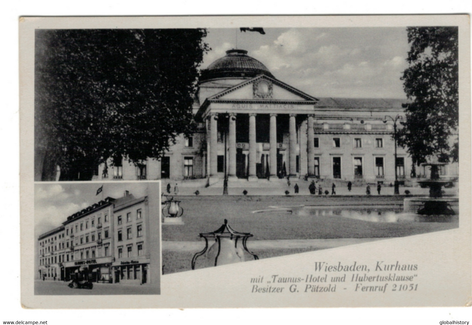 DG1836 - WIESBADEN - KURHAUS Mit " TAUNUS HOTEL Und HUBERTUSKLAUSE" - Wiesbaden