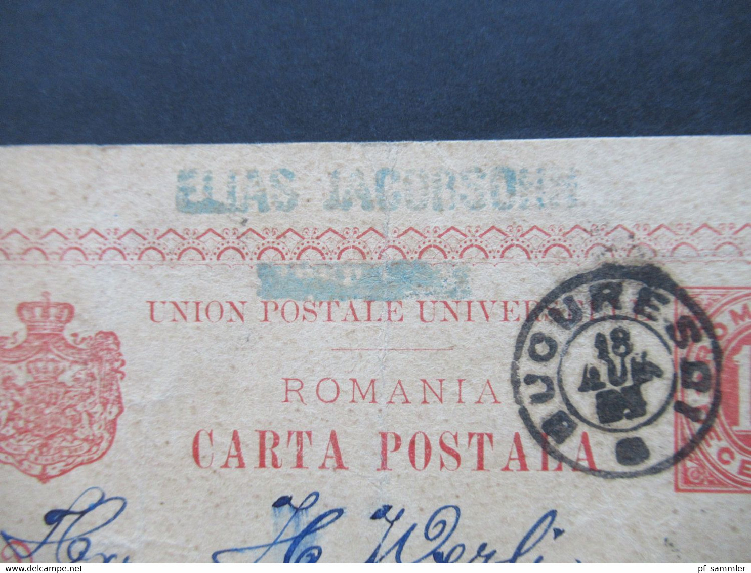 Rumänien 1884 GA Bucuresti - Aargau An Die Aargausche Bank Abs: Elias Jacobsohn Beschwert Sich über Den Schriftverkehr - Postal Stationery