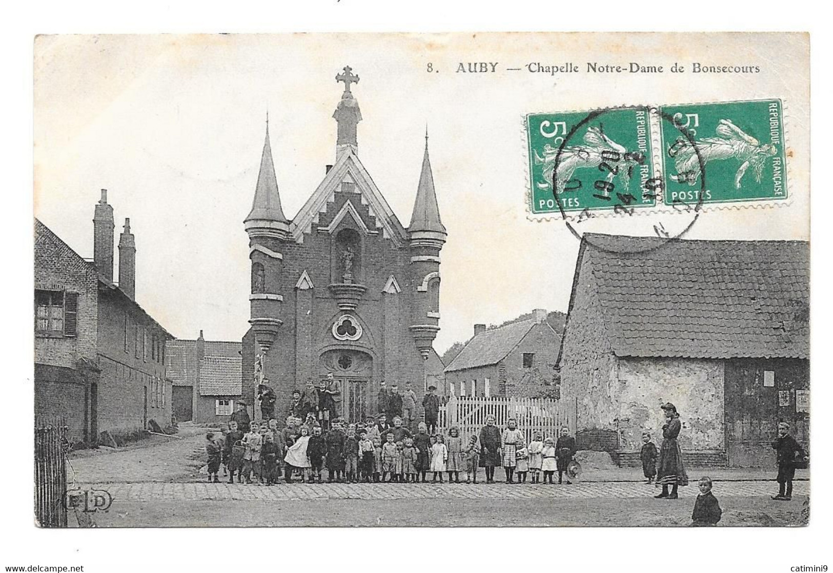 CPA 59 - AUBY - CHAPELLE NOTRE DAME DE BONSECOURS (très Animée) - Auby