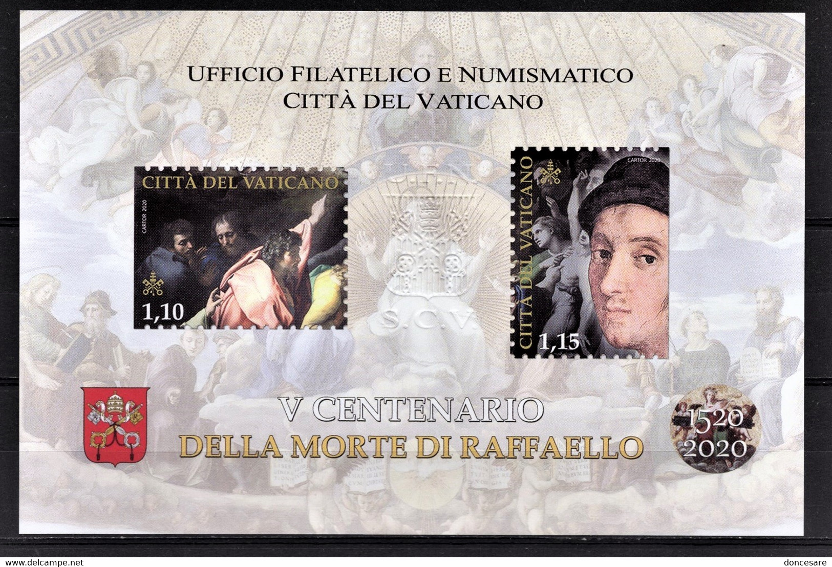 VATICAN 2020 - CENTENARIO DELLA MORTE DI RAFFAELLO SANZIO / Carte Philatélique - Covers & Documents