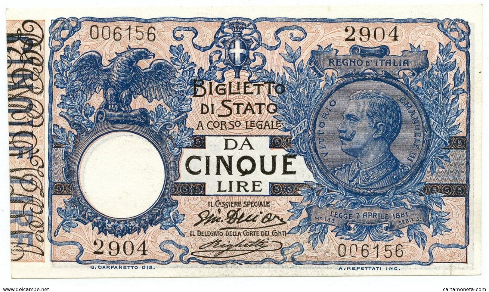 5 LIRE BIGLIETTO DI STATO VITTORIO EMANUELE III FLOREALE 05/11/1914 FDS-/FDS - Regno D'Italia – Other