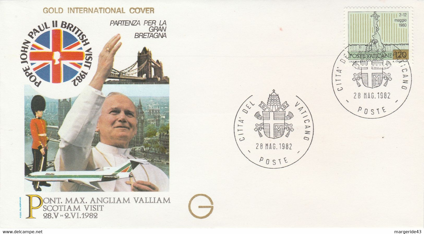 VATICAN RETOUR PAPE JEAN PAUL II 1982 - Máquinas Franqueo (EMA)