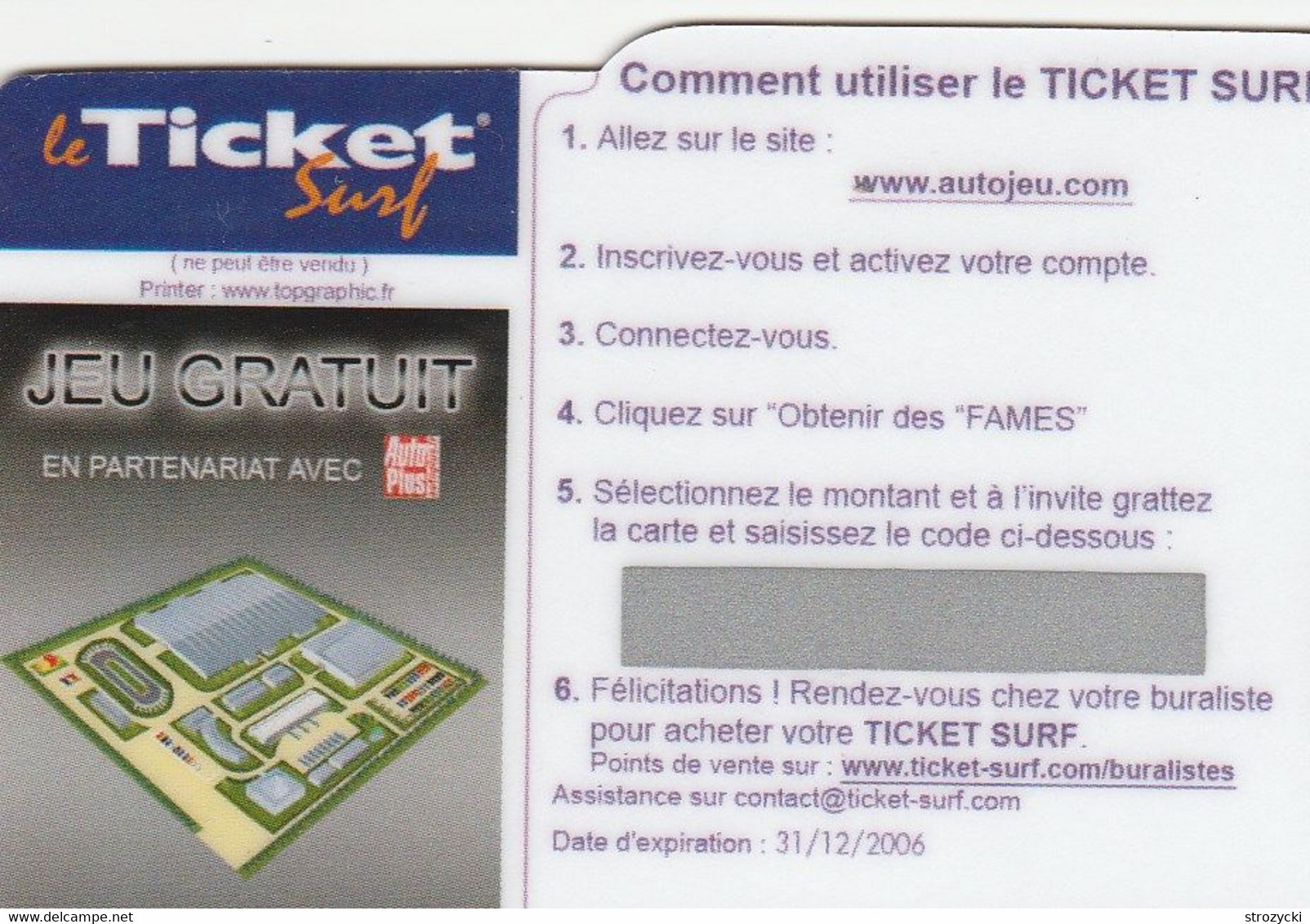 France - Ticket Surf - Autojeu.com - Biglietti Surf