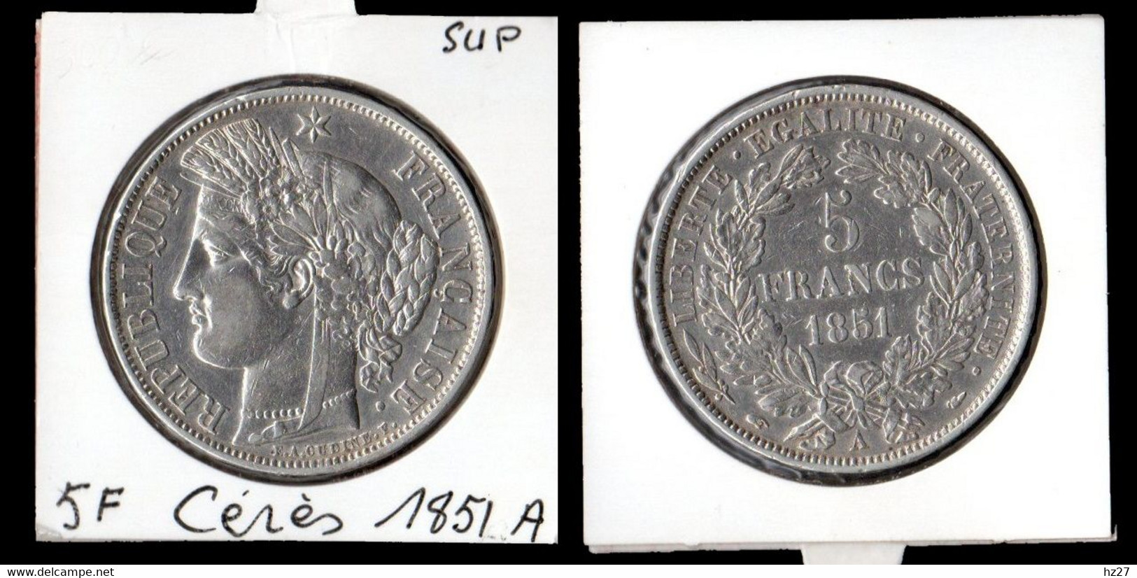 France  Monnaie 5 Frs CERES 1851 A  TTB - 5 Francs