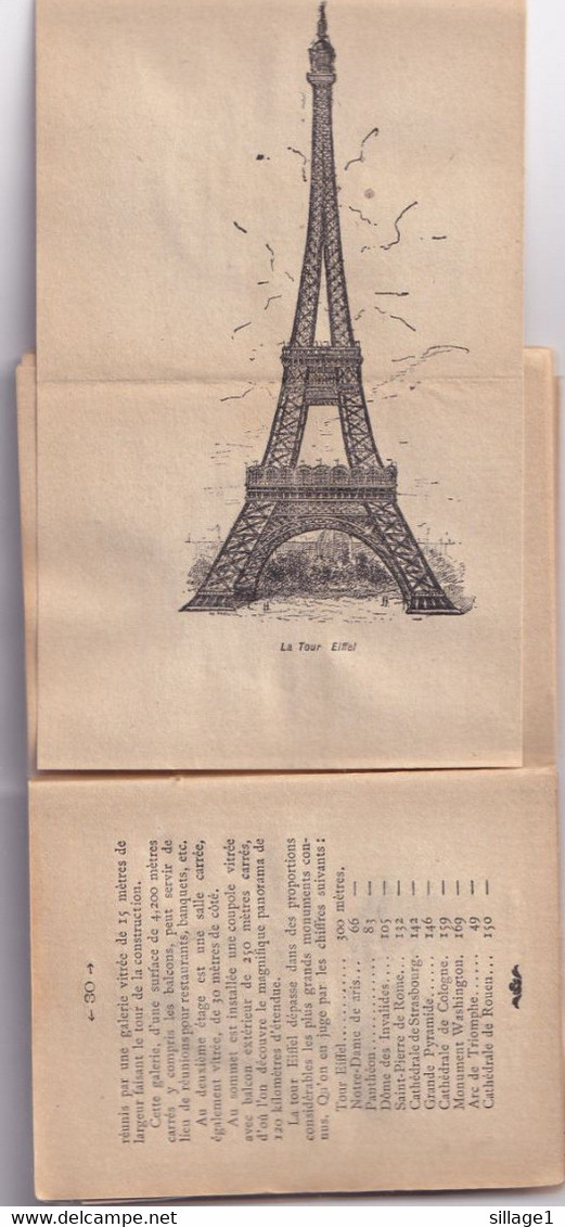 Paris - Tablettes De L'exposition Paris 1889 - 9x7cms - Parisiana Planches Dépliantes La Tour Eiffel Dome Plan Expo 1889 - Paris