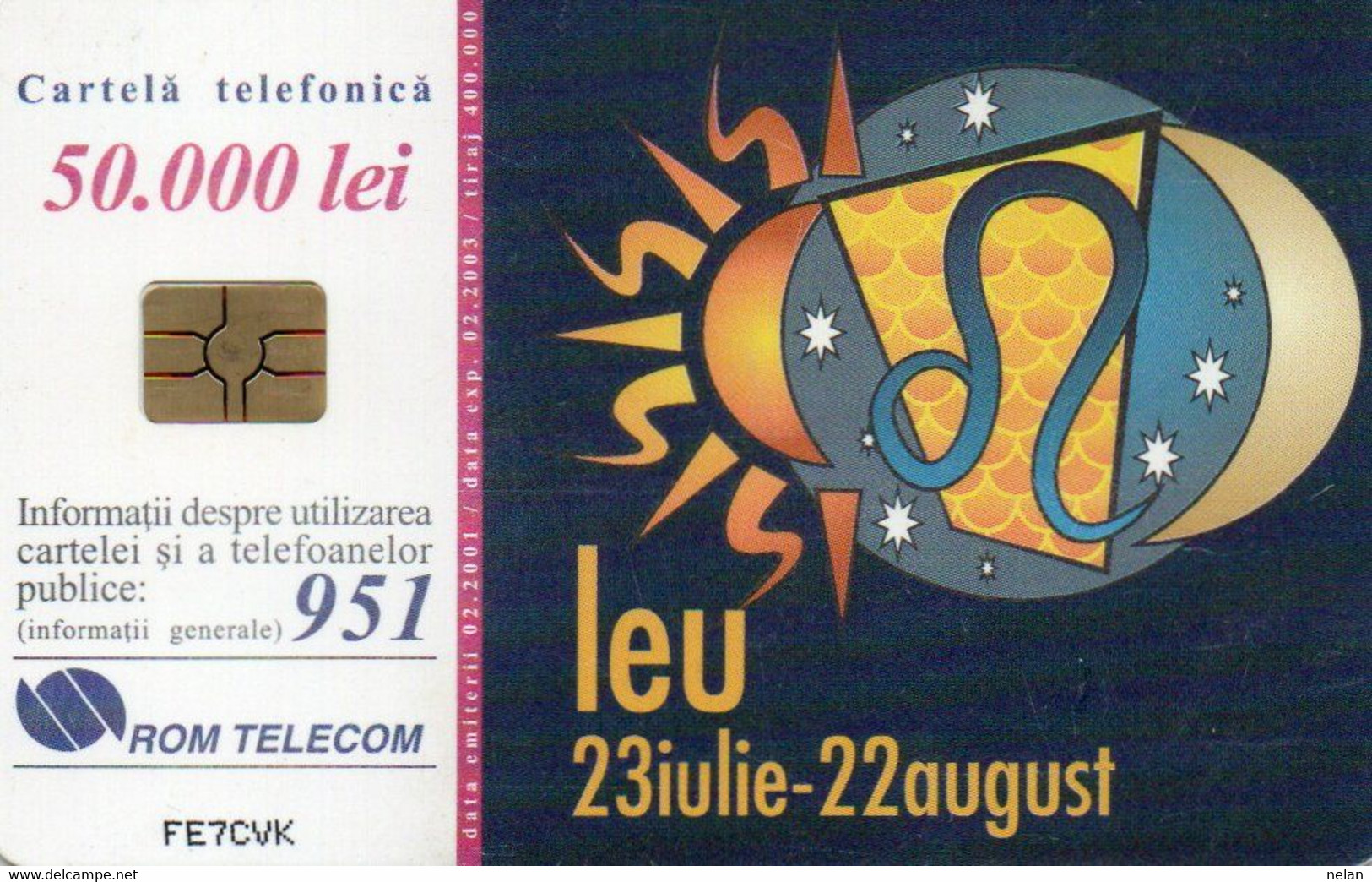 PHONE CARD-ROMANIA-ROMTELECOM - LEU - Zodiaco