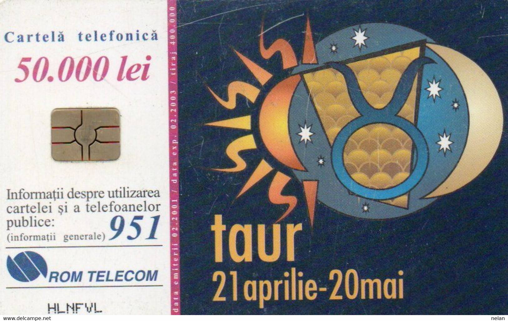 PHONE CARD-ROMANIA-ROMTELECOM - TAUR - Zodiaque