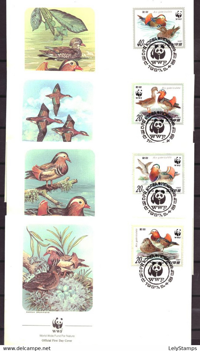 North Korea 2865 T/m 2868 FDC WWF WNF (1987) - Korea (Nord-)