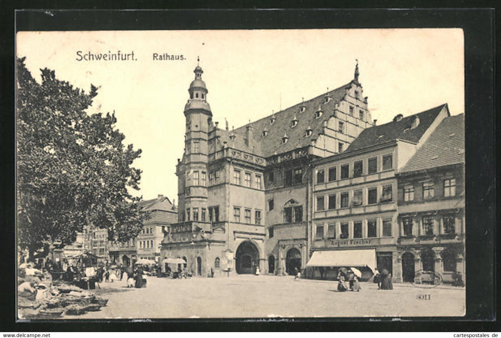 AK Schweinfurt, Rathaus Und Geschäft Von August Fischer - Schweinfurt