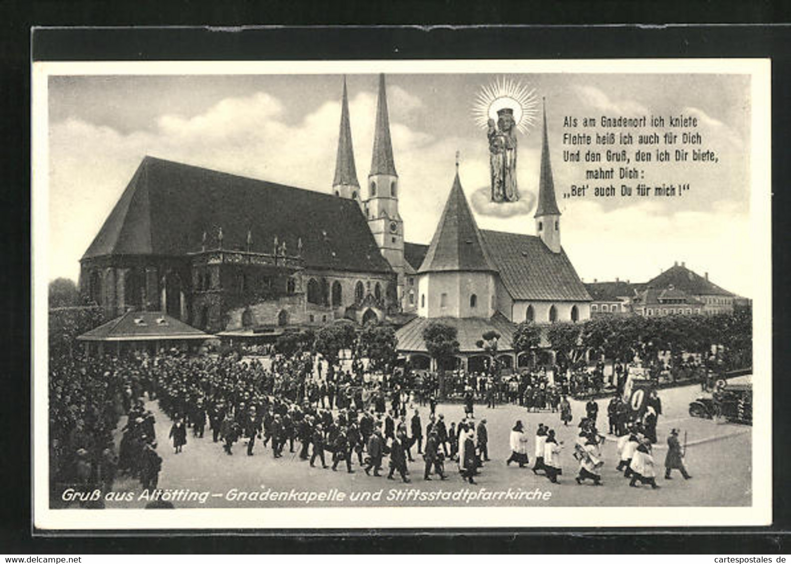 AK Altötting, Gnadenkapelle Und Stiftsstadtpfarrkirche, Prozession - Altoetting