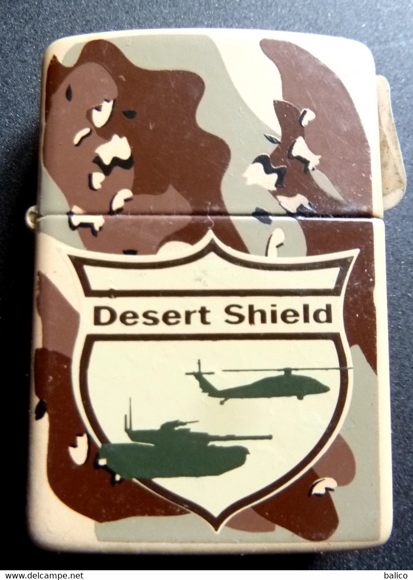 ZIPPO - U.S.S. DESERT SHIELD -  Camouflage -   1991 - Réf, 801 - Zippo