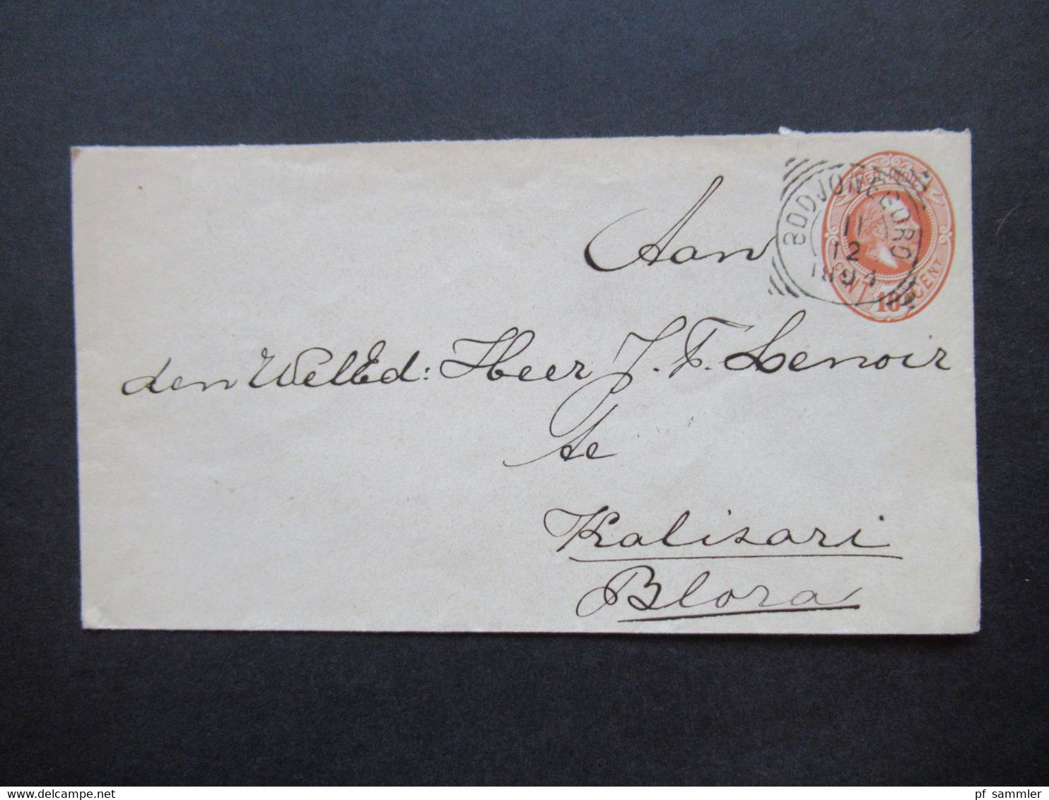 Niederländisch Indien 1894 GA Umschlag Mit 4 Stempeln U.a. Bodjonegoro Nach Blaza Gesendet Auslandsbrief - Nederlands-Indië