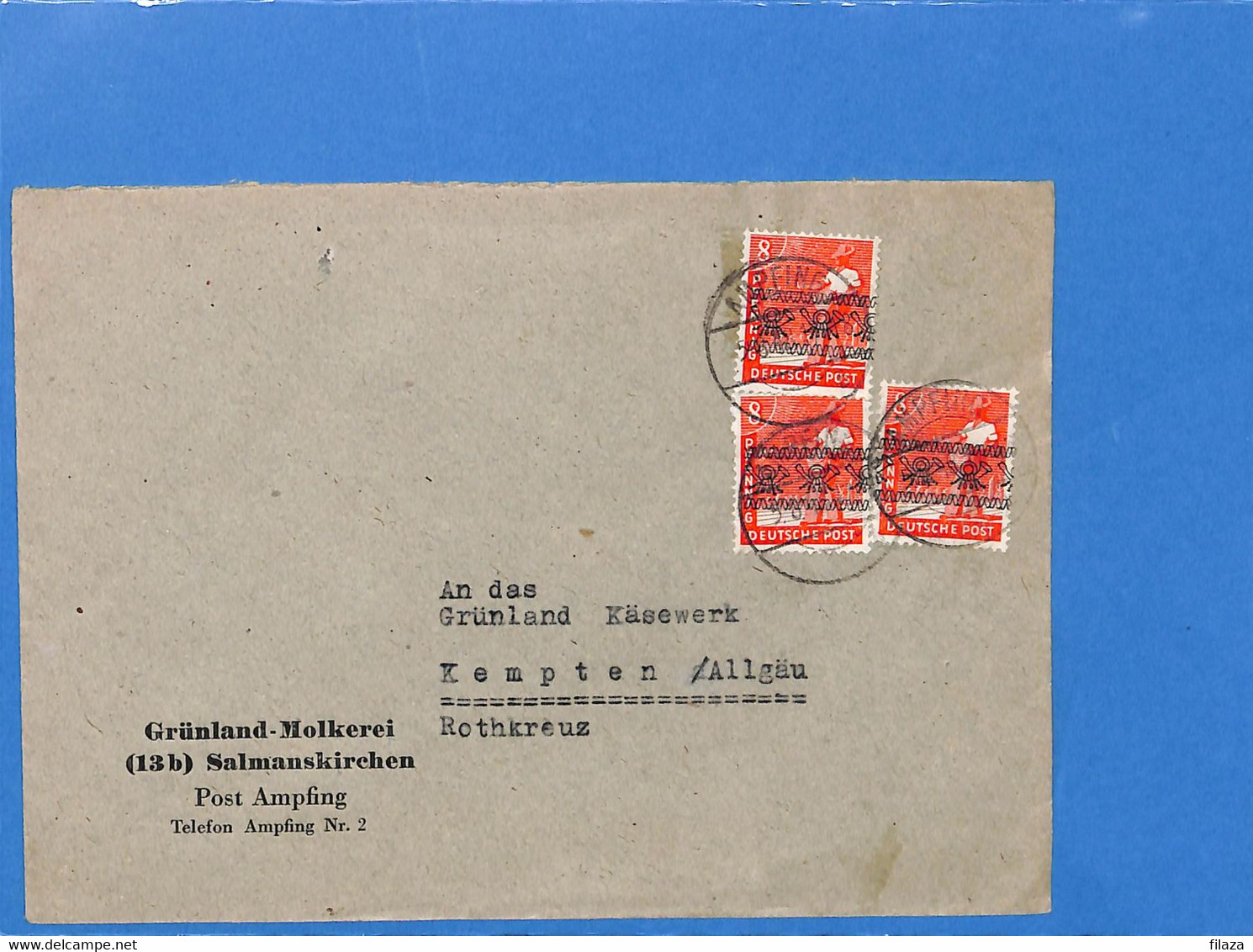 Allemagne Bizone 1948  Lettre De  Ampfing   (G1483) - Sonstige & Ohne Zuordnung