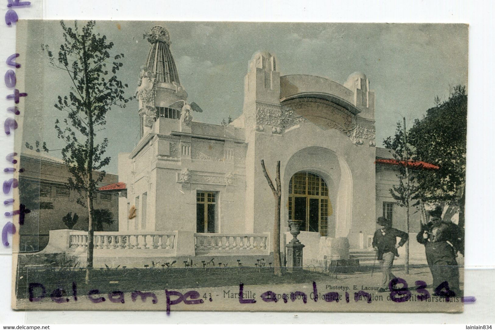 - 43 - Exposition Coloniale, MARSEILLE, Pavillon Du Petit Marseillais, Rare Avec Animation, TTBE, Scans. - Colonial Exhibitions 1906 - 1922