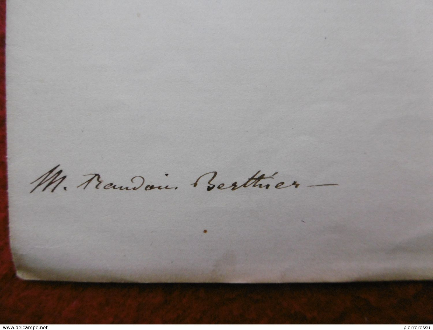 NAPOLEON III LETTRE AUTOGRAPHE A BERTHIER 1857 - Autres & Non Classés