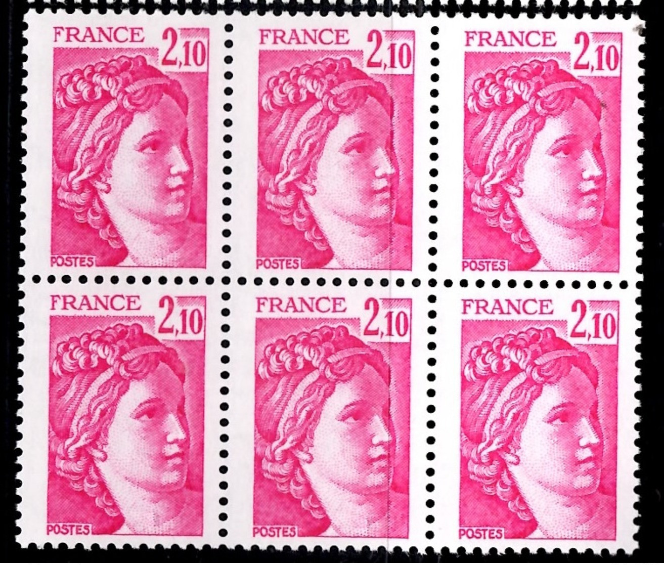 France Sabine YT N° 1978b Variété Sans Phosphore En Bloc De 6 Neufs ** MNH. Signés Calves. TB. A Saisir! - Unused Stamps