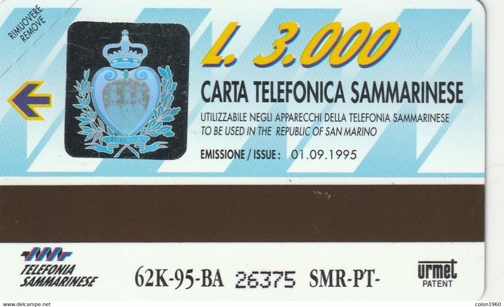 SAN MARINO. RSM-004. Serie Olografica. 1995-09. 62000 Ex. (006). MINT - NUEVA. - San Marino