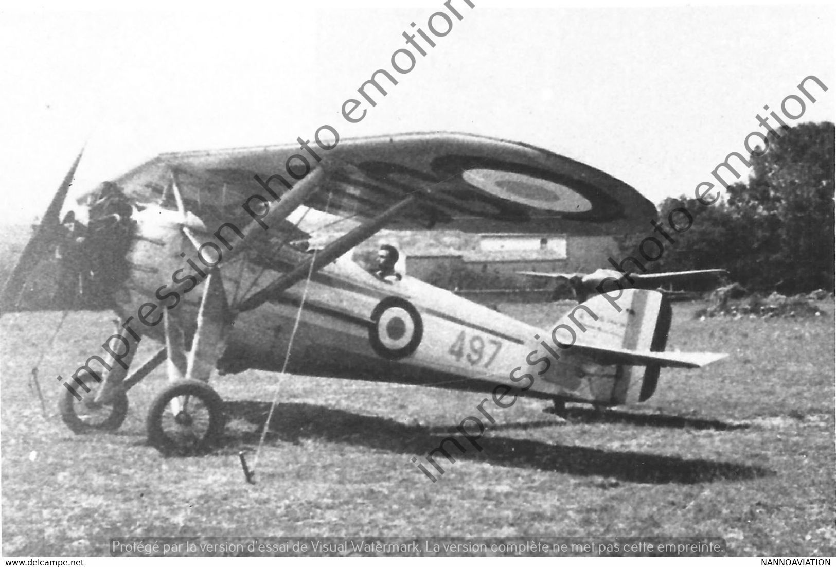 PHOTO RETIRAGE REPRINT AVION    MORANE SAULNIER 230 N°497 EAP 19 NIMES 1940 AVEC HANRIOT 222 - Luftfahrt