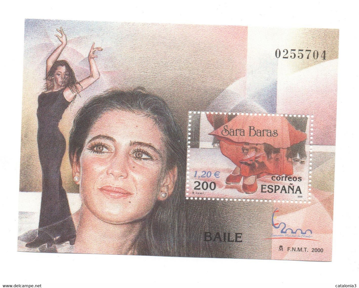 Hojita Sello BAILE Sara Baras (facial 1,20 €) - Feuillets Souvenir