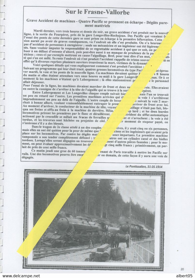 Fascicule N° 13 Ligne Frasne-Vallorbe - Histoires De Chantiers - Années 1914/15 - Ouvrages D'Art